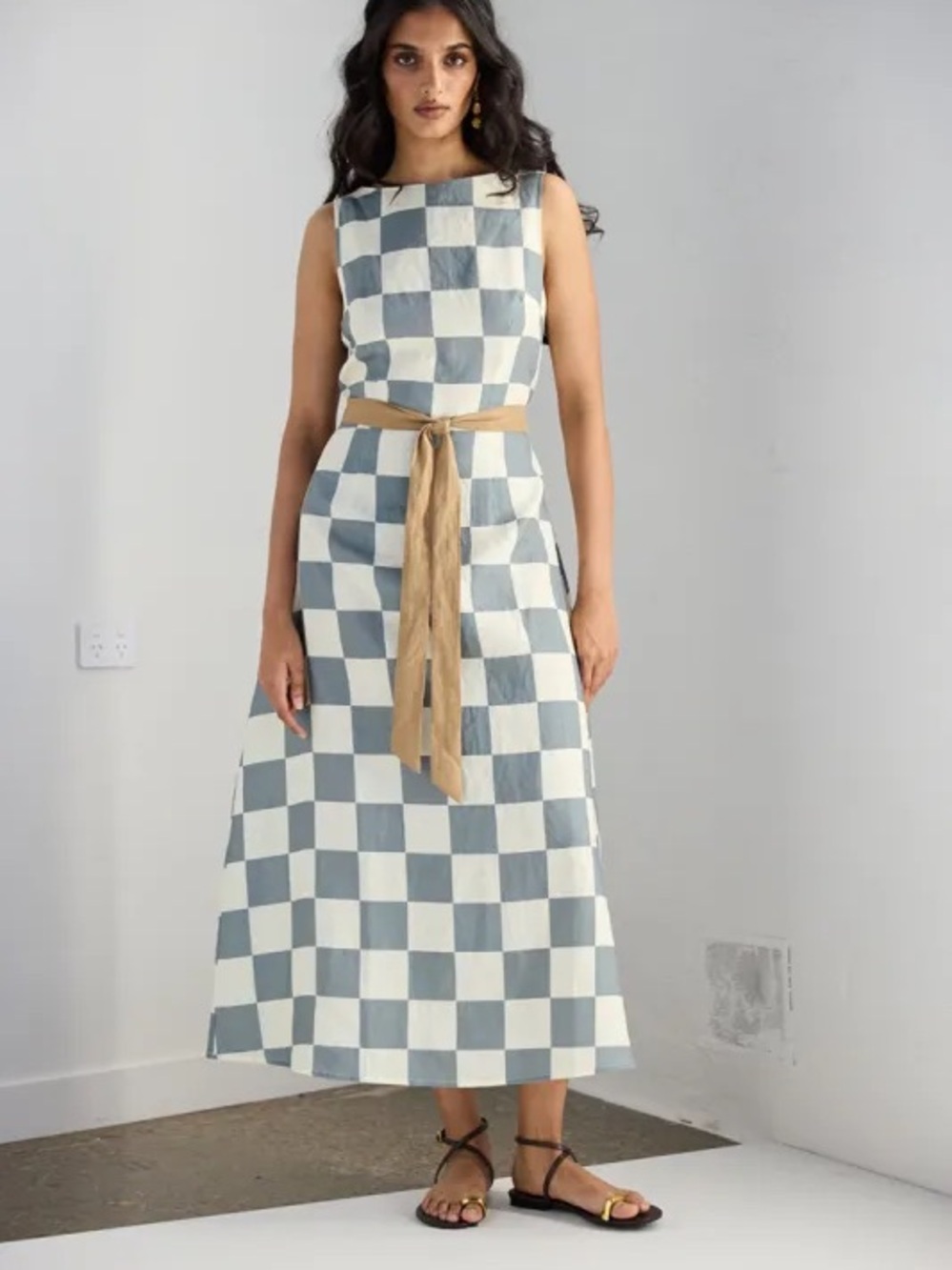 Emil Linen Midi Dress Asta from VRG GRL - 100% Linen - size 8
